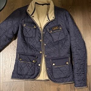 Barbour Blue Quilted Jacket with Cream Lining